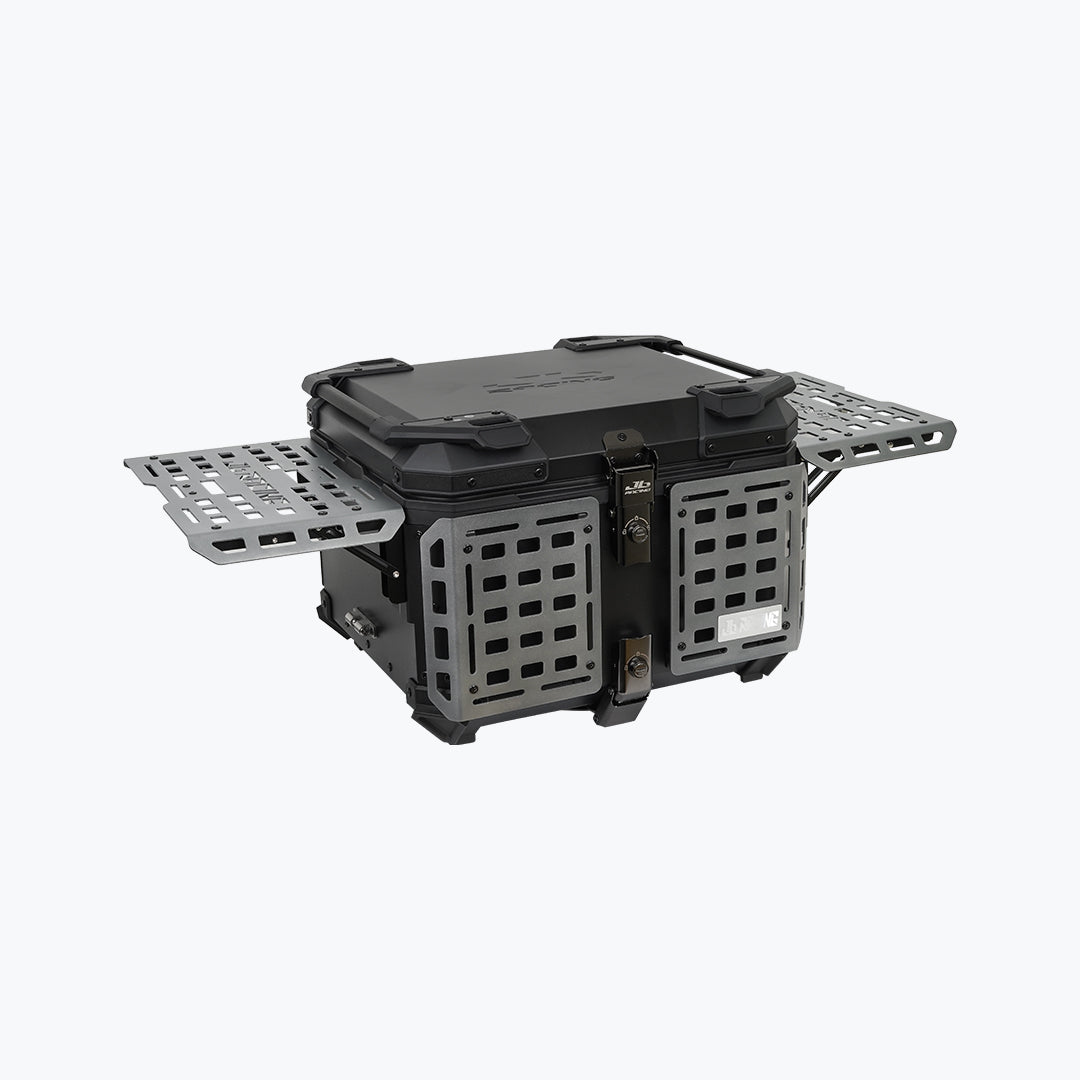 JB Racing TC 55L Titanium Fence V2.0 Premium Black Top Case with Backrest Pad
