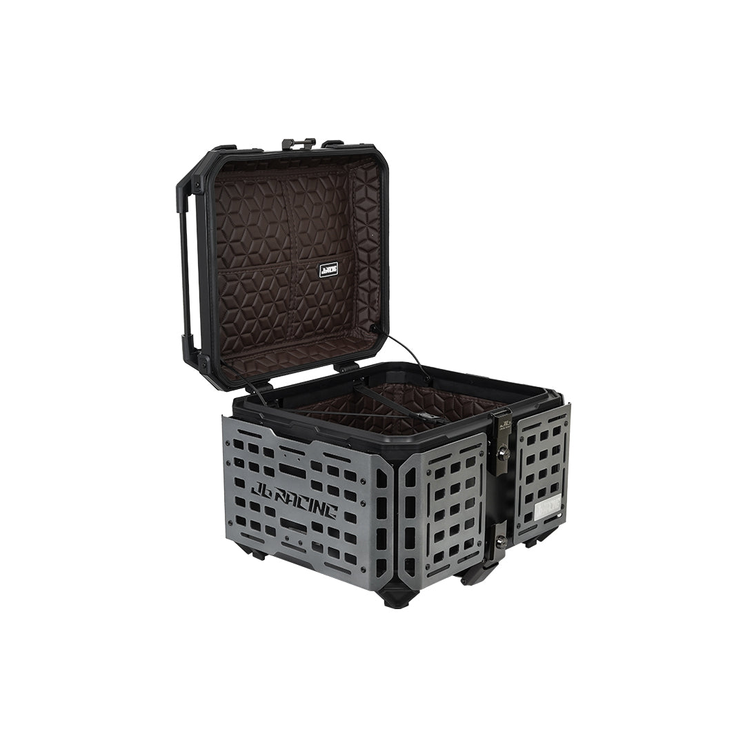 JB Racing TC 55L Titanium Fence V2.0 Premium Black Top Case with Backrest Pad