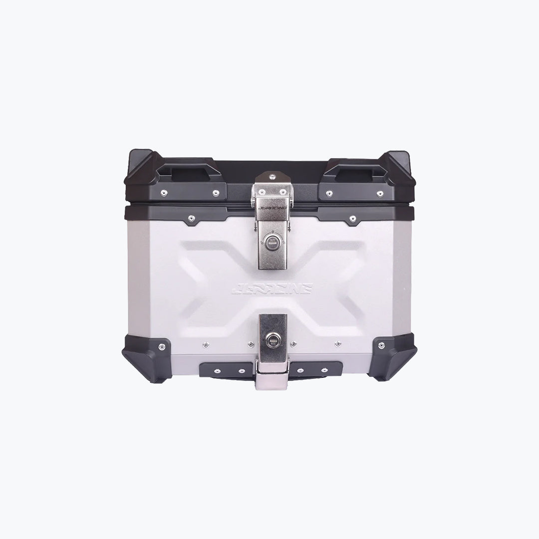 JB Racing TC 45L Silver Premium Top Box with Back Rest Pad