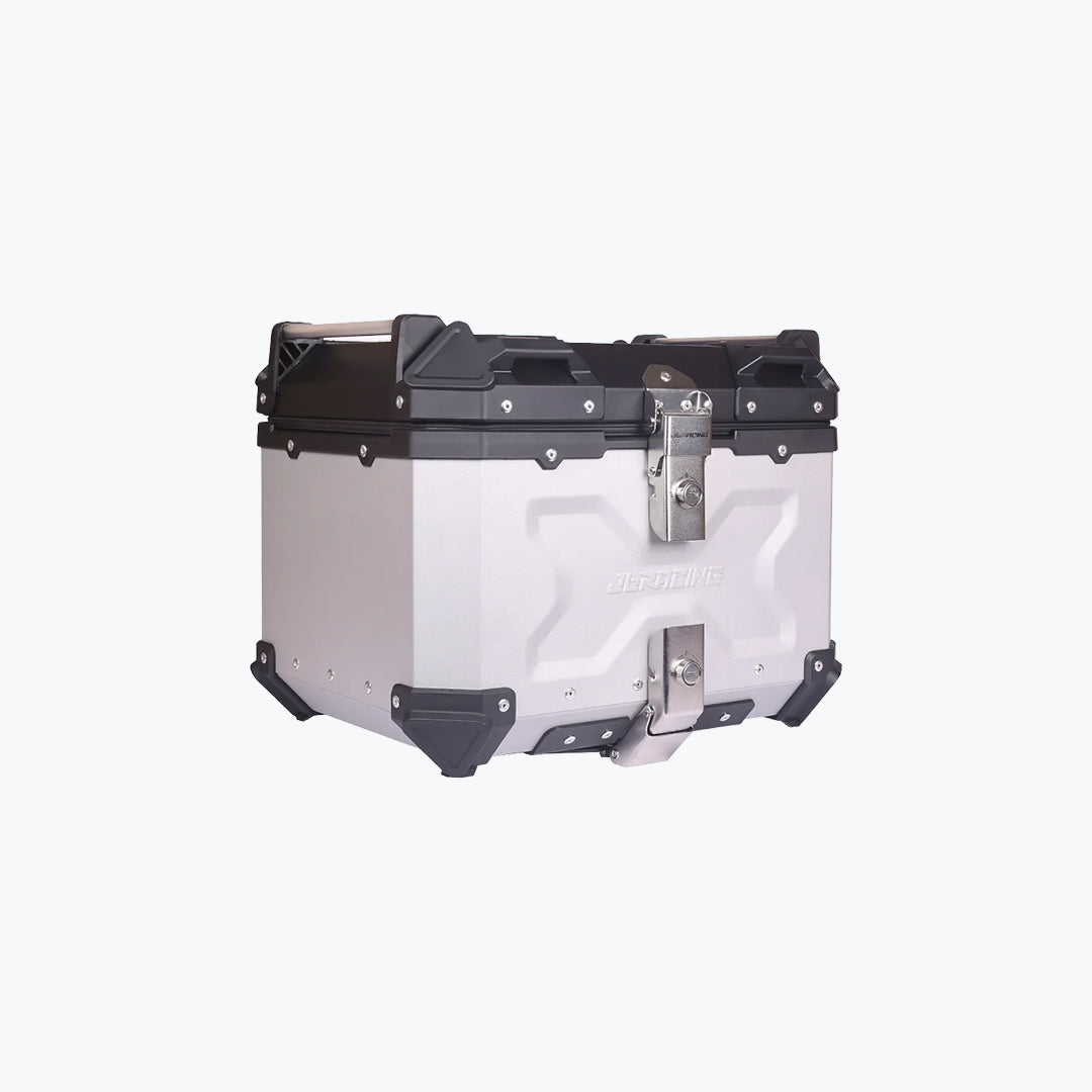 JB Racing TC 45L Silver Premium Top Box with Back Rest Pad
