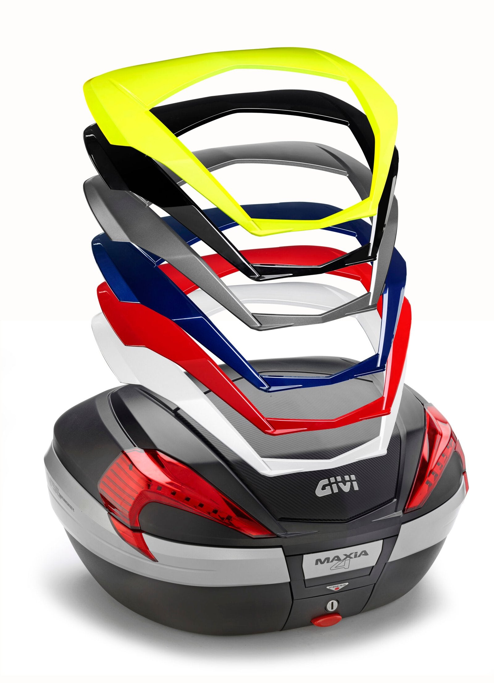 GIVI V56N Maxia 4 56L MONOKEY® Top Case Aluminium Finish with Red Reflectors