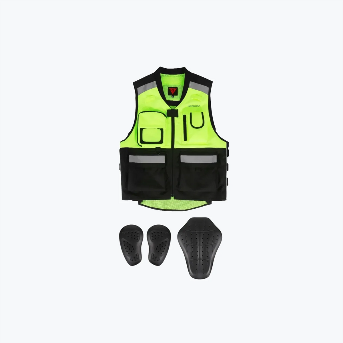 MOTOWOLF MDL0504 Protective Riding Vest with Pads Black Green