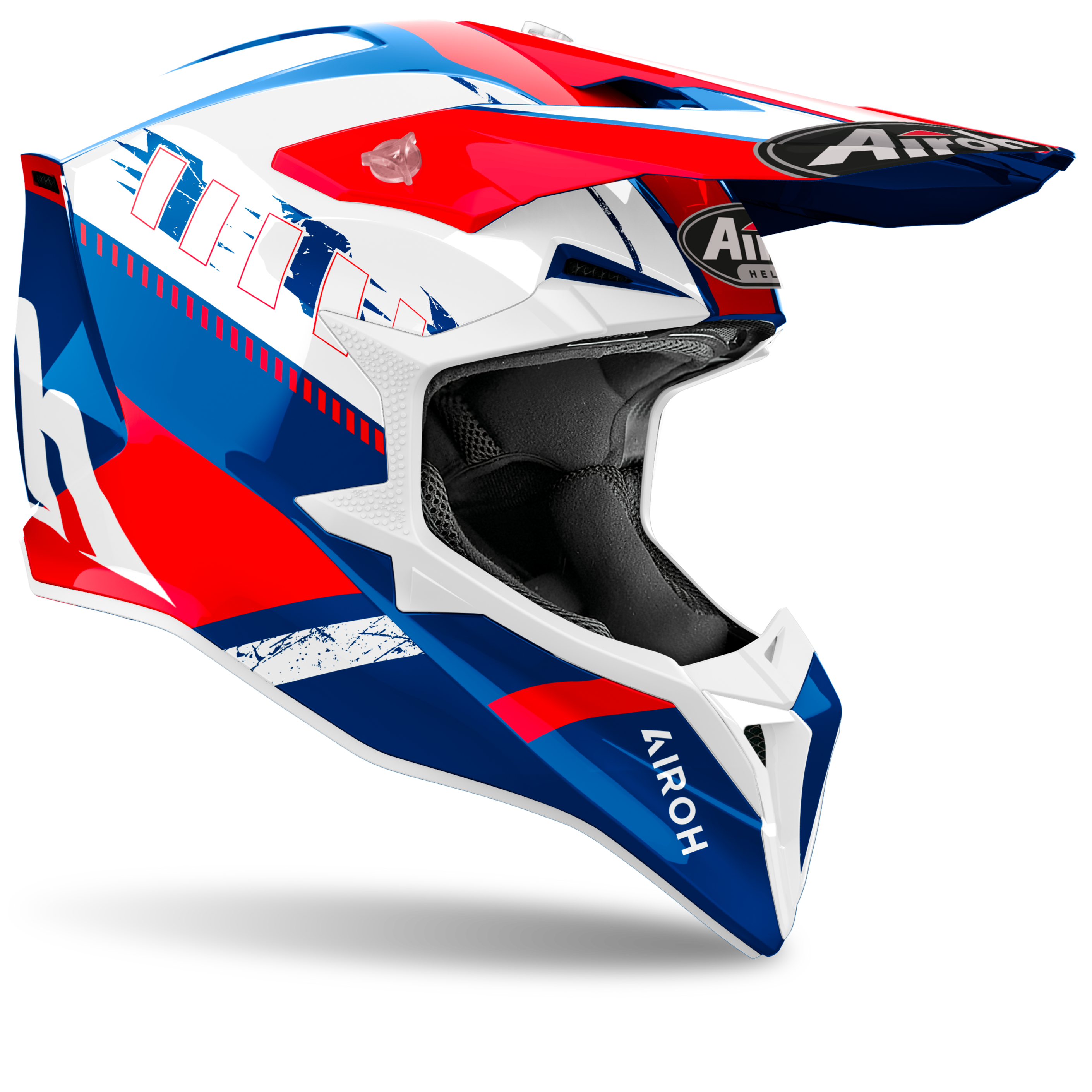 AIROH WRAAAP Feel Blue Red Gloss Off-Road Helmet
