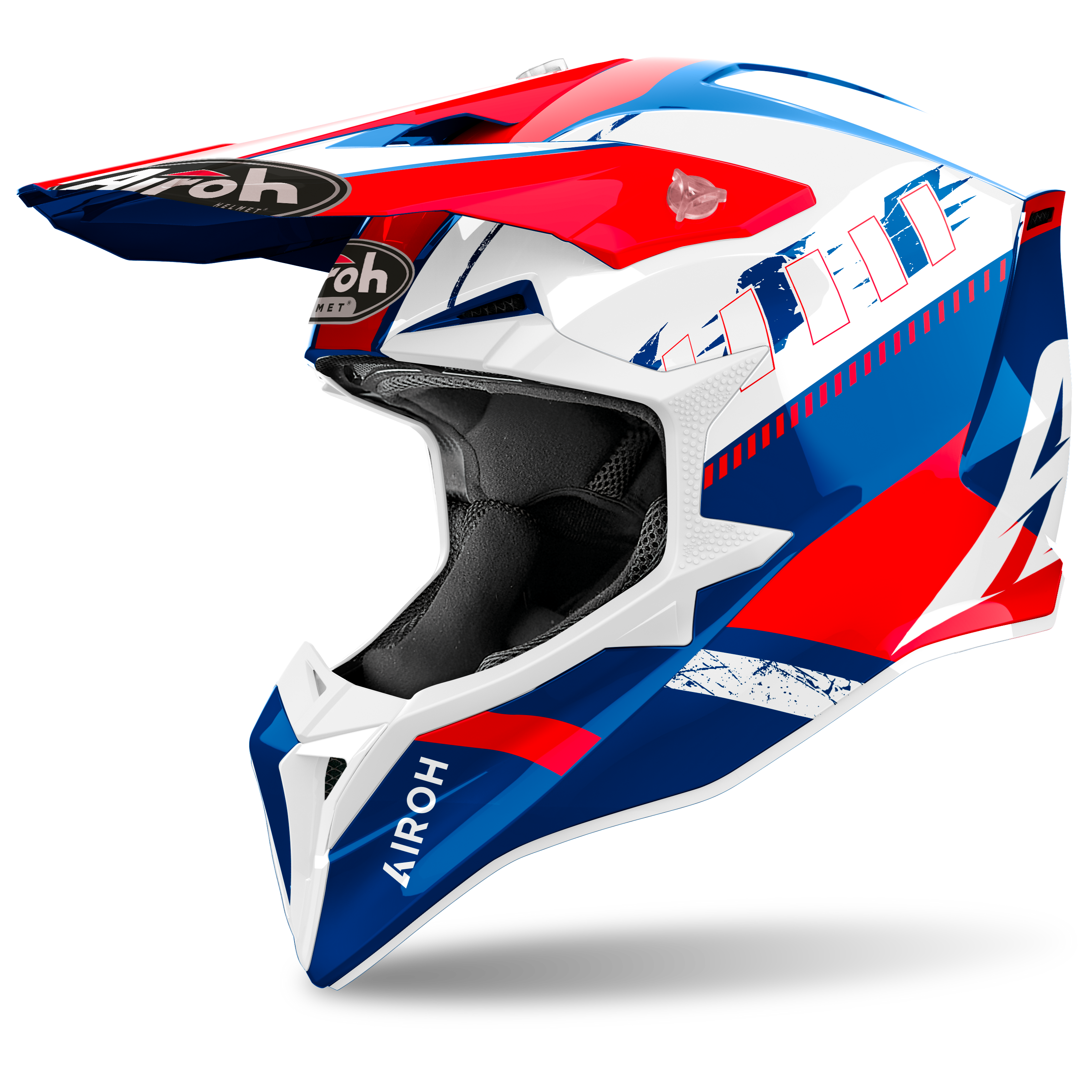 AIROH WRAAAP Feel Blue Red Gloss Off-Road Helmet