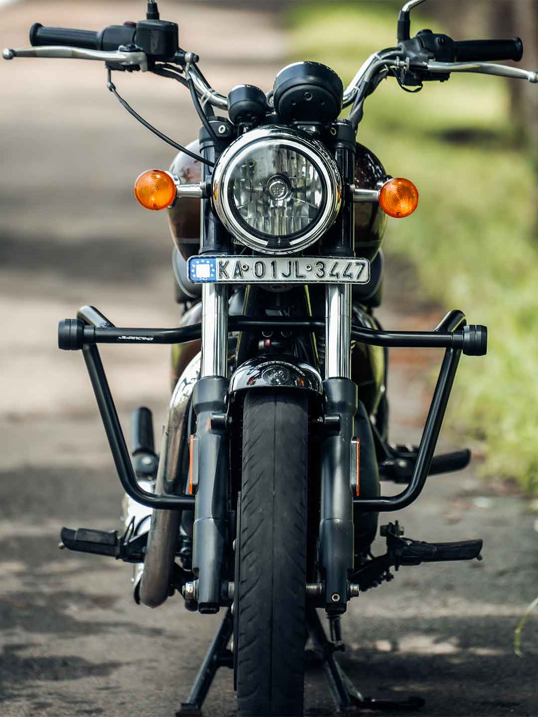 JB Racing Crash Guard with Matt Slider for Royal Enfield Classic Reborn & Meteor 350