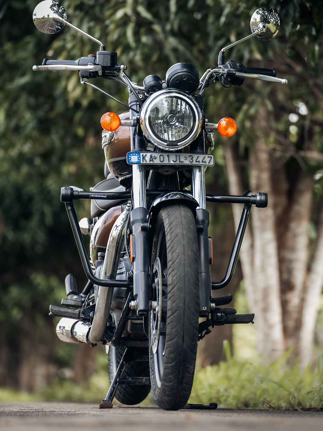 JB Racing Crash Guard with Matt Slider for Royal Enfield Classic Reborn & Meteor 350